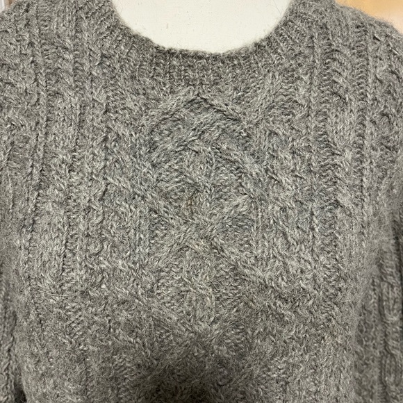 🧶Ralph Lauren Aran-Knit Alpaca/Wool-Blend Hand Knit Crewneck Sweater - Picture 6 of 10